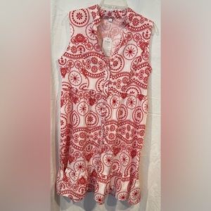 NWT Red & White Sleeveless Dress